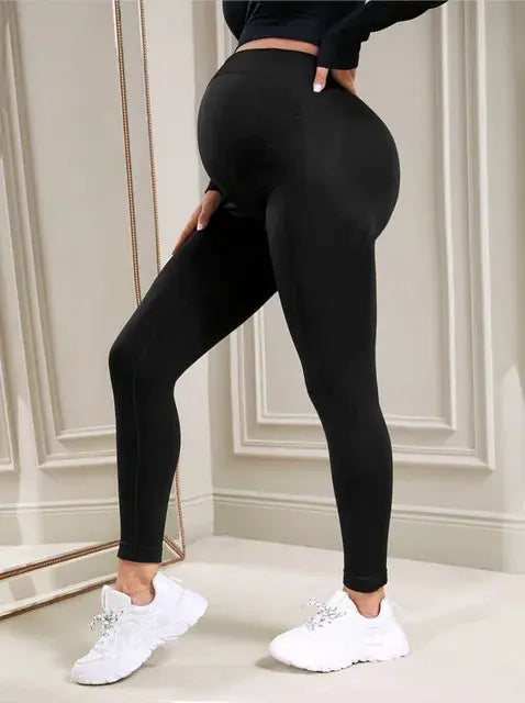 Bequeme, elastische Schwangerschafts-Leggings mit hoher Taille